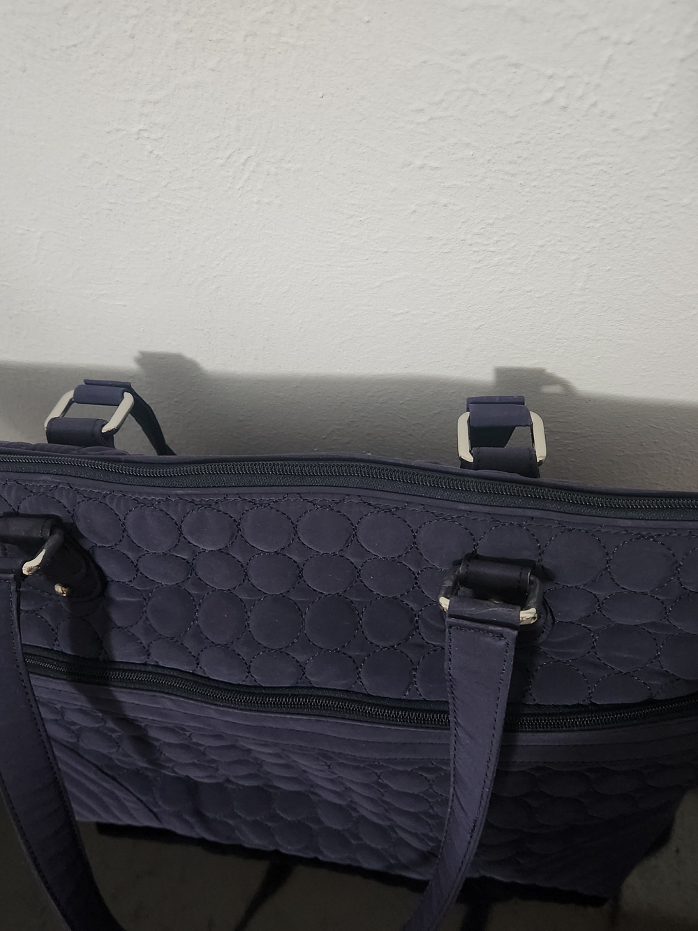 Vera Bradley Navy Quilted Tote Bag - Picture 6 of 10